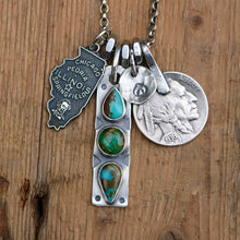 Load image into Gallery viewer, VINTAGE 70s ILLINOIS State Pendant Reworked Necklace