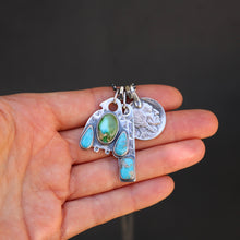 Load image into Gallery viewer, Sonoran Mountain + Sierra Bella Turquoise Thunderbird + Bar Pendant Reworked Necklace