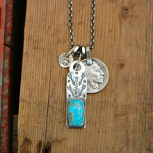 Load image into Gallery viewer, Sierra Bella Turquoise Bar Pendant + Nickel Reworked Necklace