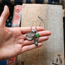 Load image into Gallery viewer, Sonoran Mountain turquoise Feather + Pendant Reworked Necklace