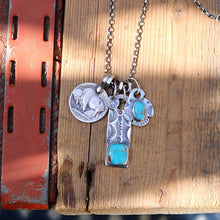 Load image into Gallery viewer, Sierra Bella turquoise Bar Pendant + Sierra Bella Turquoise Thunderbird Reworked Necklace