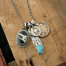 Load image into Gallery viewer, Sierra Bella turquoise Bar Pendant + White Buffalo Pendant Reworked Necklace