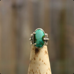 Sonoran Rose Turquoise + Sterling Ring >> UK M