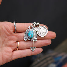 Load image into Gallery viewer, Sierra Bella Turquoise Thunderbird + Arrow Pendant Reworked Necklace