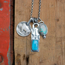 Load image into Gallery viewer, Nacozari turquoise Bar Pendant + Carico Lake Pendant Reworked Necklace