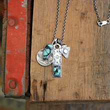 Load image into Gallery viewer, Emerald Rose Variscite Bar Pendant + Arrow Pendant Reworked Necklace