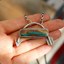 Load image into Gallery viewer, Royston Turquoise Arrow Pendant Necklace