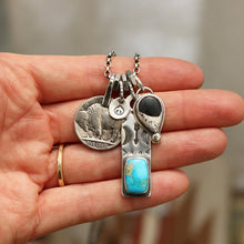 Load image into Gallery viewer, Sierra Bella turquoise Bar Pendant + White Buffalo Pendant Reworked Necklace