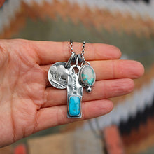 Load image into Gallery viewer, Nacozari turquoise Bar Pendant + Carico Lake Pendant Reworked Necklace