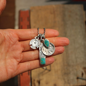 Royston turquoise  + 1920 Nickel Reworked Necklace