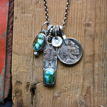 Load image into Gallery viewer, Kingman turquoise Bar Pendant + Pendant Reworked Necklace