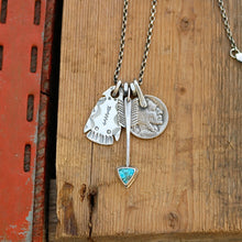 Load image into Gallery viewer, Nacozari turquoise Arrow + Thunderbird Reworked Necklace