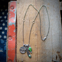 Load image into Gallery viewer, Sonoran Mountain turquoise Feather + Pendant Reworked Necklace