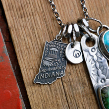 Load image into Gallery viewer, VINTAGE 70s Indiana State pendant Reworked Necklace