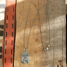 Load image into Gallery viewer, Thunderbird + Cloud Mountain Turquoise Dog Tag Necklace