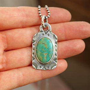 Turquoise Mountain Dog Tag Necklace