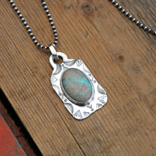 Load image into Gallery viewer, Carico Lake Turquoise + Sterling Silver Dog Tag Necklace