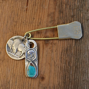 Pilot Mountain Turquoise Arrow head Pendant Pin E8