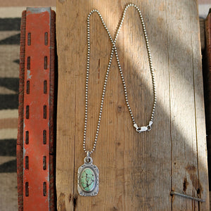 Damele Turquoise Dog Tag Necklace