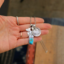 Load image into Gallery viewer, VINTAGE Snoopy with Sierra Bella turquoise Bar Pendant Reworked Necklace