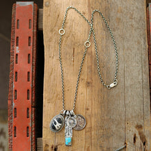 Load image into Gallery viewer, Sierra Bella turquoise Bar Pendant + White Buffalo Pendant Reworked Necklace