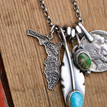 Load image into Gallery viewer, VINTAGE 70s Florida State pendant Reworked Necklace
