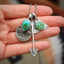 Load image into Gallery viewer, Sonoran Mountain turquoise Triangle Pendant + Nickel Reworked Necklace