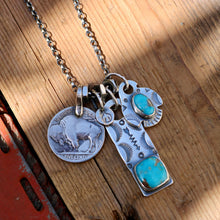 Load image into Gallery viewer, Sierra Bella turquoise Bar Pendant + Sierra Bella Turquoise Thunderbird Reworked Necklace