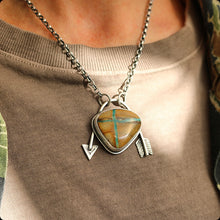 Load image into Gallery viewer, Royston Turquoise Arrow Pendant Necklace