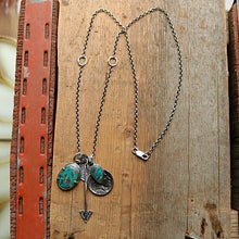 Load image into Gallery viewer, Apache Nugget turquoise Pendant + Nickel Reworked Necklace