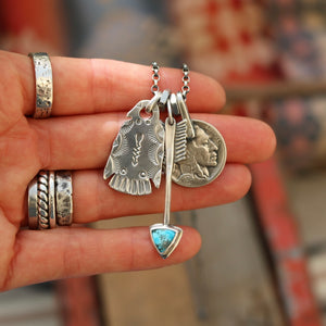 Nacozari turquoise Arrow + Thunderbird Reworked Necklace