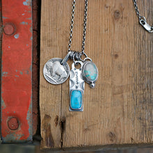 Load image into Gallery viewer, Nacozari turquoise Bar Pendant + Carico Lake Pendant Reworked Necklace