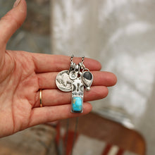Load image into Gallery viewer, Sierra Bella turquoise Bar Pendant + White Buffalo Pendant Reworked Necklace