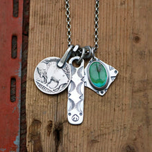 Load image into Gallery viewer, Sonoran Mountain turquoise Pendant + Bar Pendant Reworked Necklace
