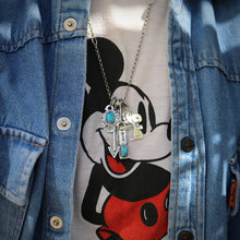 Load image into Gallery viewer, VINTAGE Snoopy with Sierra Bella turquoise Bar Pendant + Thunderbird Reworked Necklace