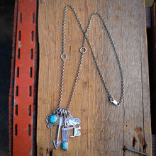 Load image into Gallery viewer, VINTAGE Snoopy with Sierra Bella turquoise Bar Pendant + Thunderbird Reworked Necklace