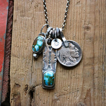 Load image into Gallery viewer, Kingman turquoise Bar Pendant + Pendant Reworked Necklace