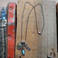 Load image into Gallery viewer, VINTAGE 70s California State pendant + Feather Reworked Necklace