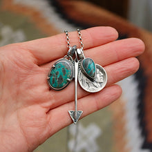 Load image into Gallery viewer, Apache Nugget turquoise Pendant + Nickel Reworked Necklace
