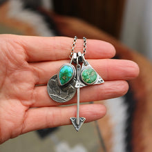 Load image into Gallery viewer, Sonoran Mountain turquoise Triangle Pendant + Nickel Reworked Necklace