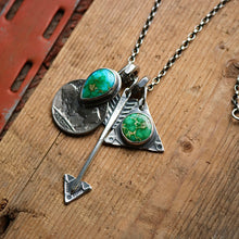 Load image into Gallery viewer, Sonoran Mountain turquoise Triangle Pendant + Nickel Reworked Necklace