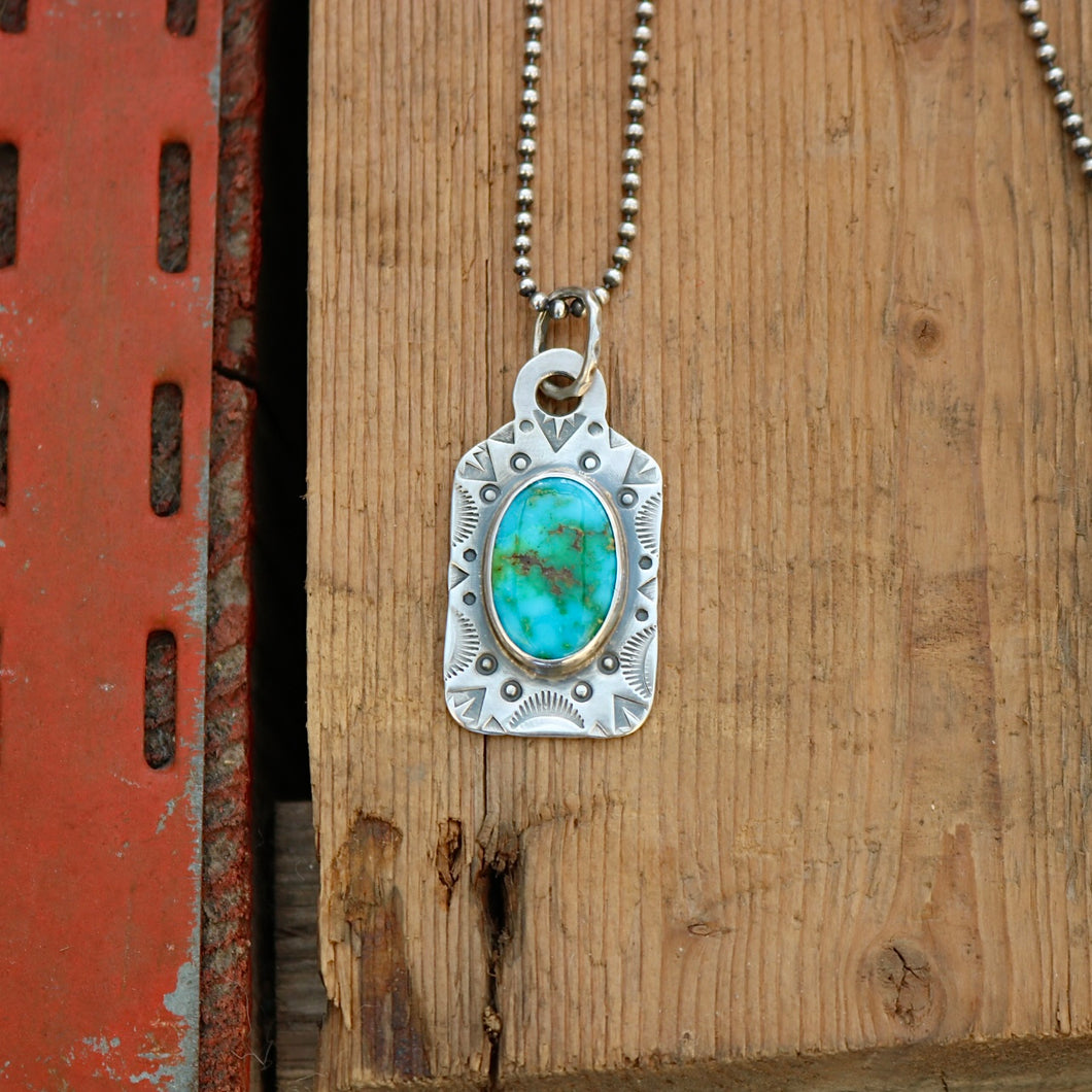 Sonoran Mountain Turquoise Dog Tag Necklace