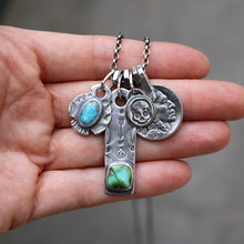 Load image into Gallery viewer, Sonoran mountain turquoise Bar Pendant + Sierra Bella Turquoise Thunderbird Reworked Necklace