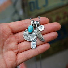 Load image into Gallery viewer, Nacozari turquoise + Buffalo Nickel with Bar Pendant Reworked Necklace