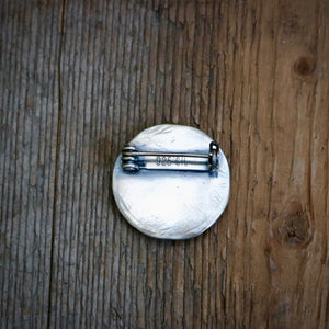 Round Sterling Silver Thunderbird Pin