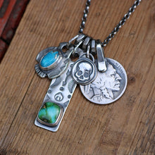 Load image into Gallery viewer, Sonoran mountain turquoise Bar Pendant + Sierra Bella Turquoise Thunderbird Reworked Necklace