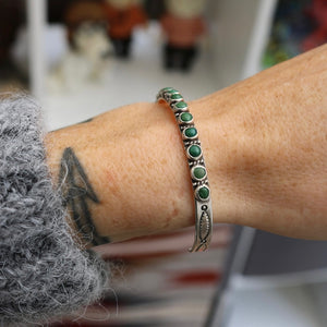 VINTAGE mid century Zuni Sterling Silver Snake Eye cuff / bracelet