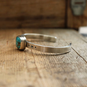 Sterling silver + Number 8 Turquoise cuff - 7”