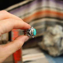 Load image into Gallery viewer, Iron Maiden Turquoise + Sterling Ring - UK S / US 9