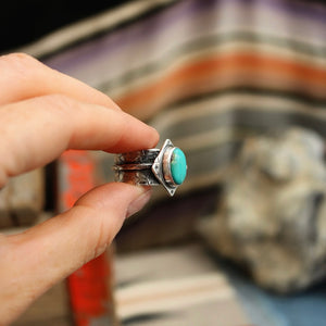 Iron Maiden Turquoise + Sterling Ring - UK S / US 9